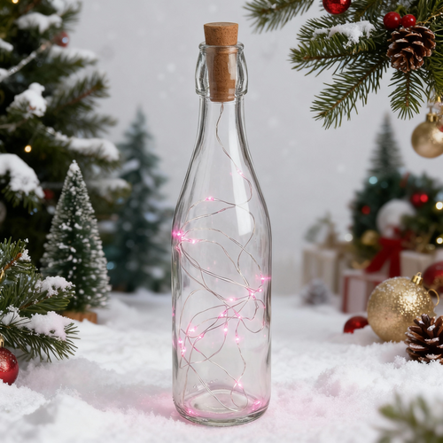 Christmas LED Bottle String Lights – 20 LEDs, 2 m (Battery Included)