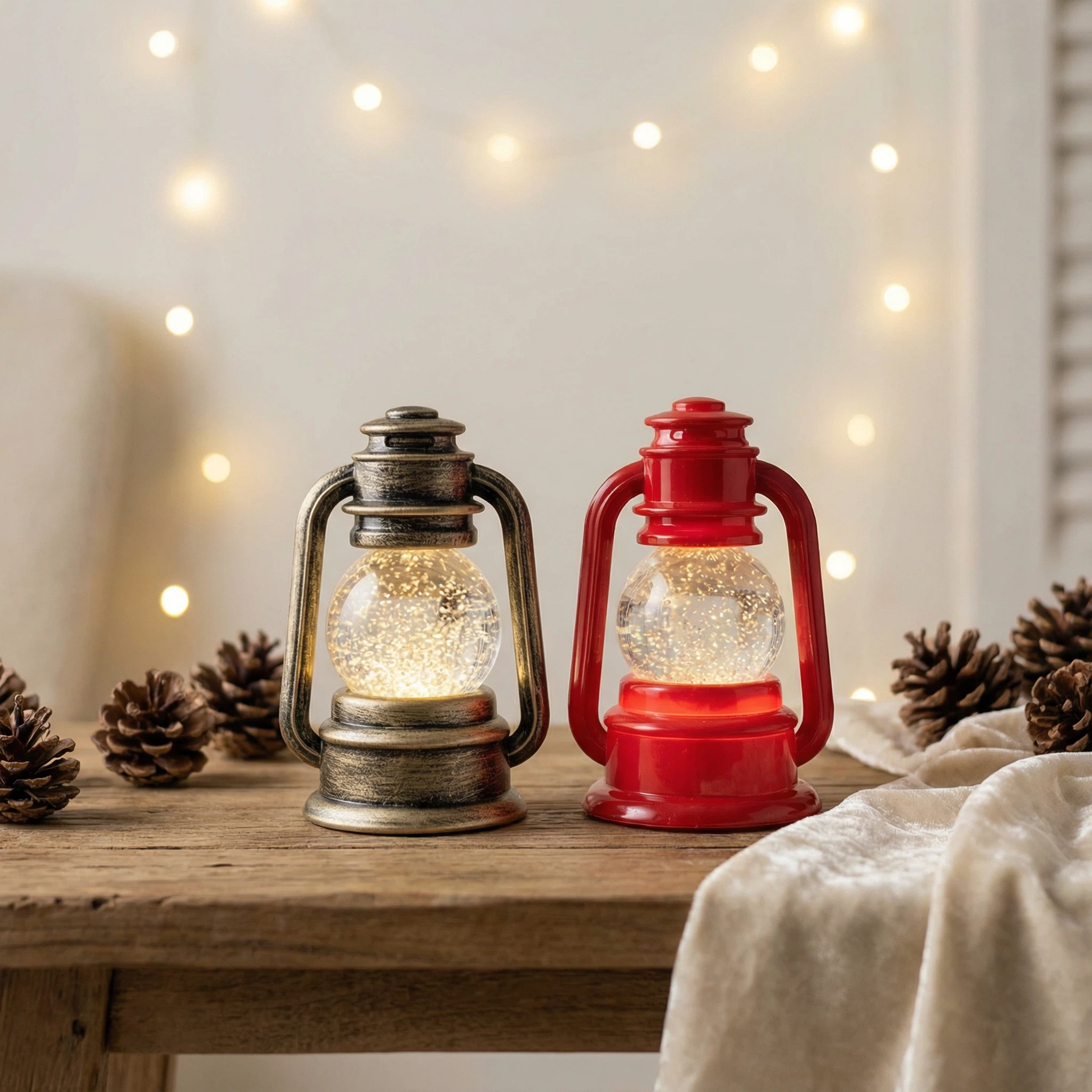 Christmas LED Mini Lantern – Acrylic (Assorted Colors, Battery Included)