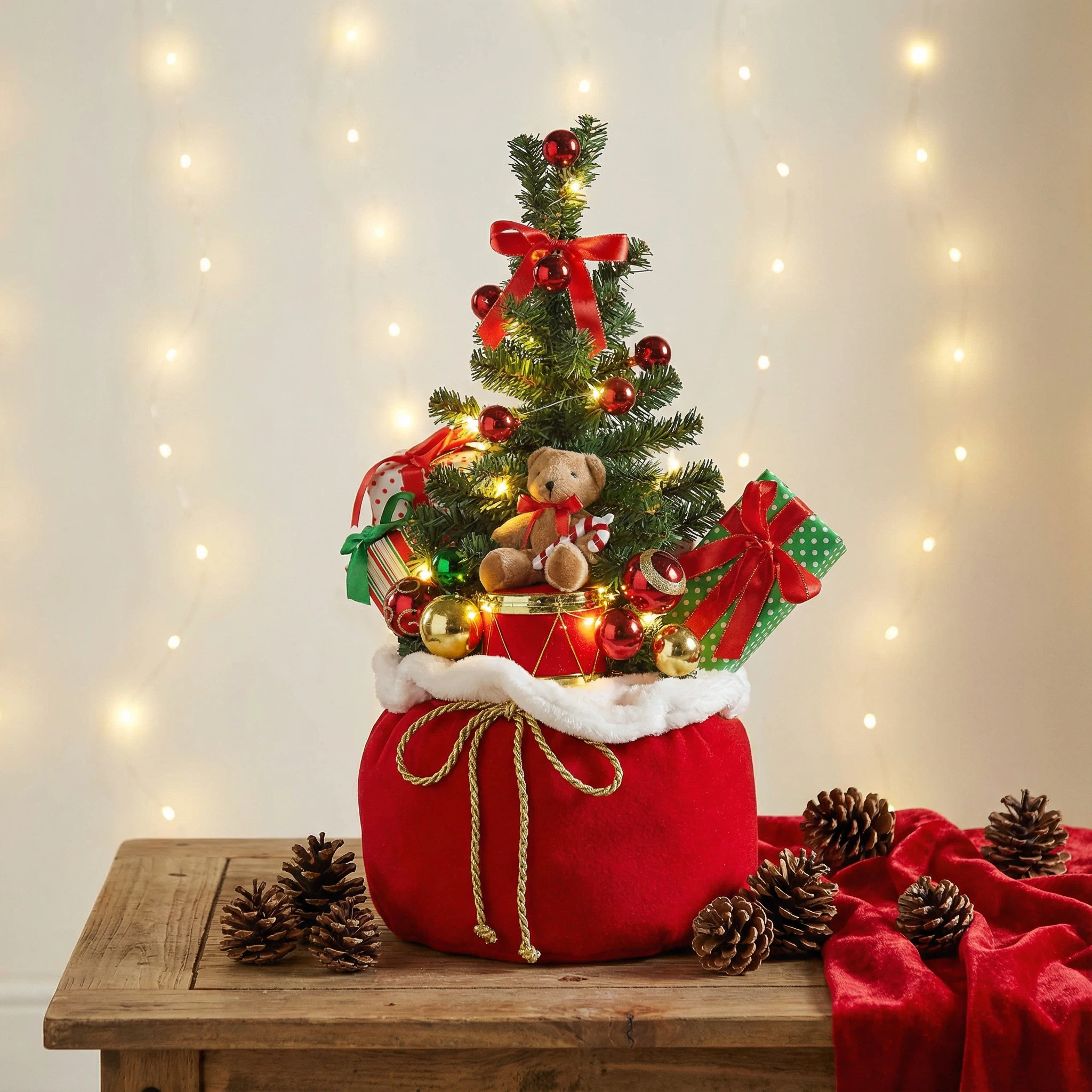 LED Christmas Tree with Teddy Bear Decoration