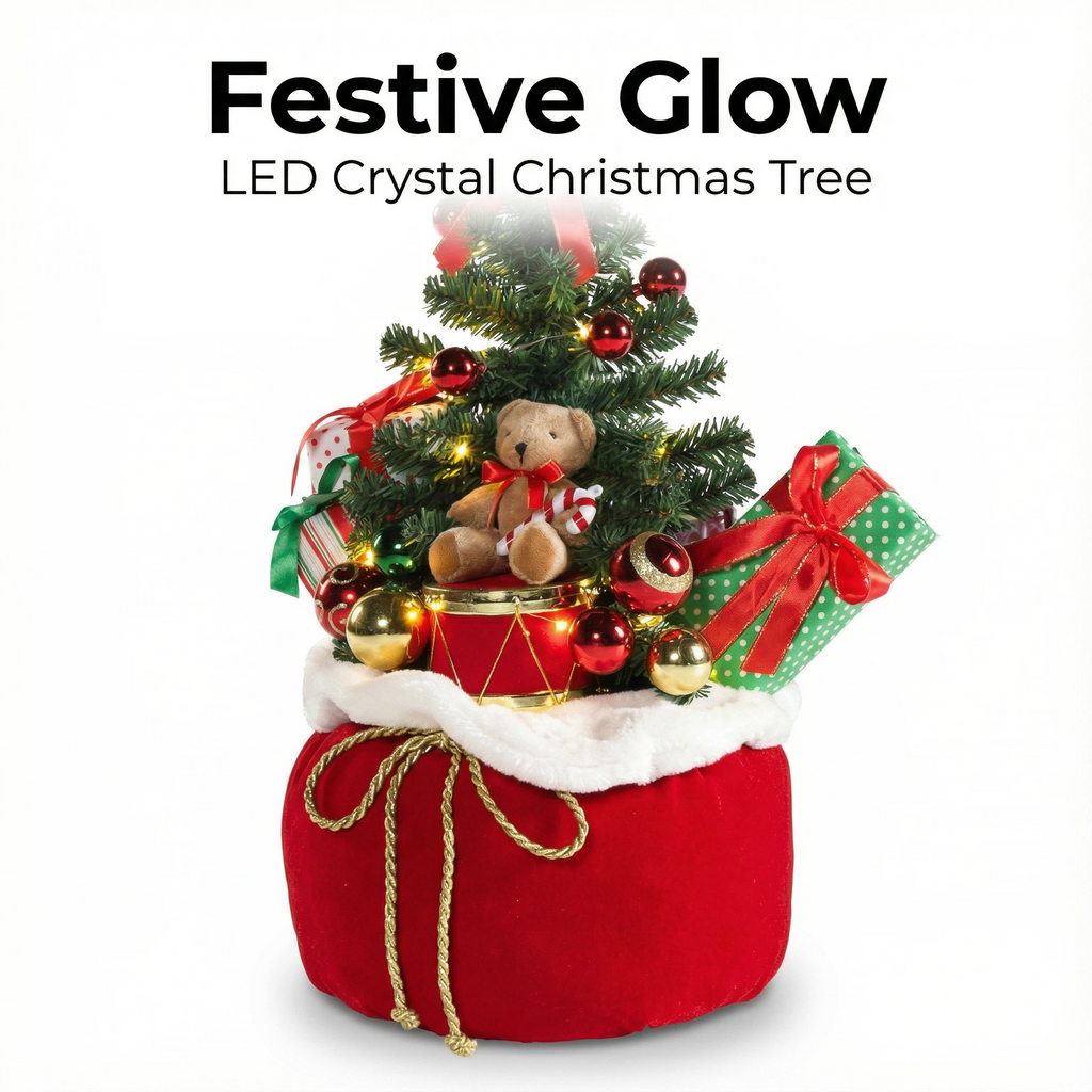 LED Christmas Tree with Teddy Bear Decoration