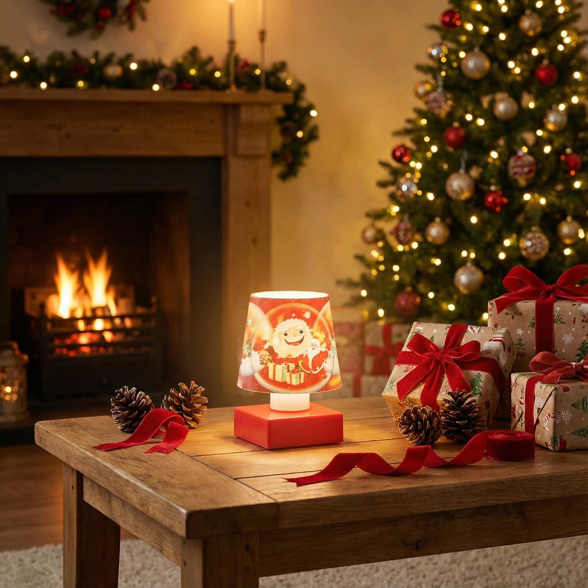 Christmas Mini Table Lamp – Santa Design (7×7.5×11 cm)