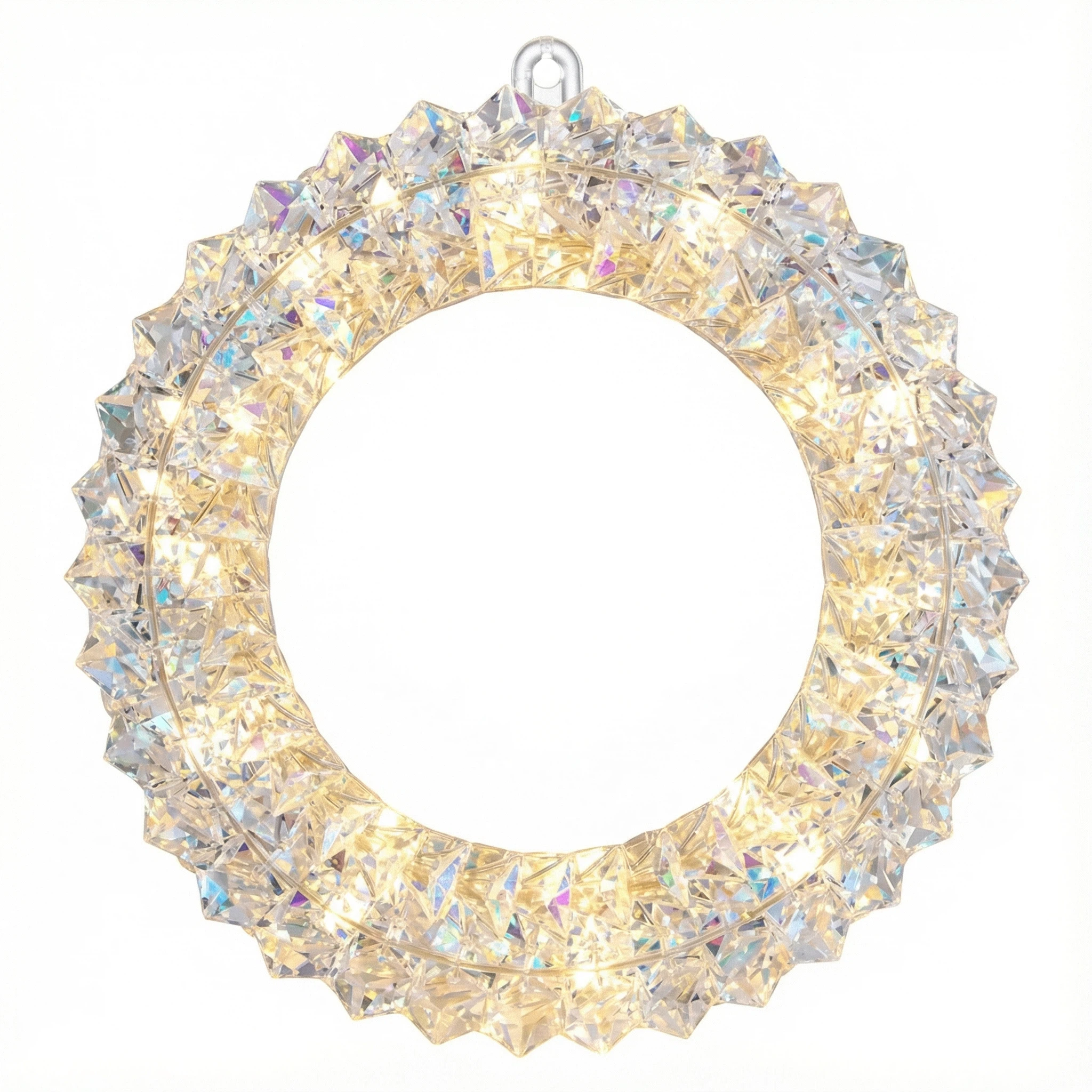 LED Crystal Christmas Wreath Decoration – 30cm, Warm White
