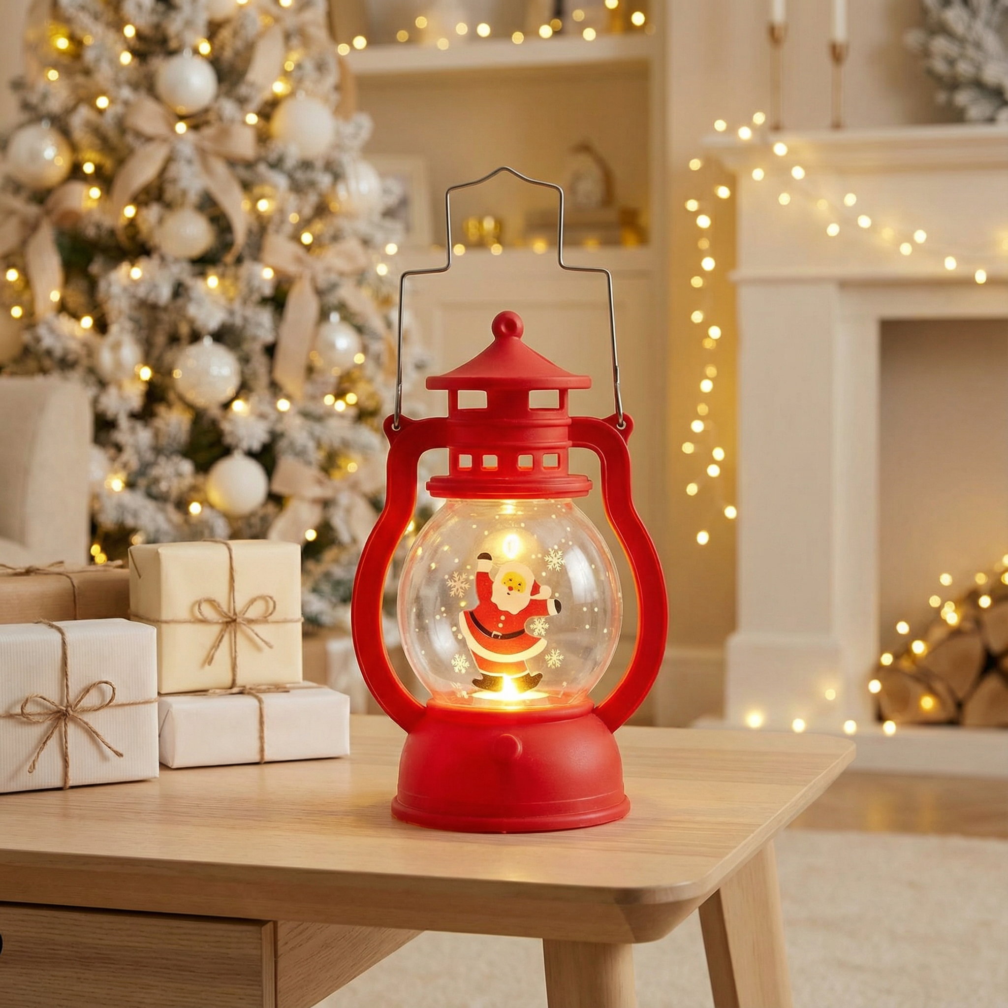 Christmas LED Lantern – Santa Design (Battery Included)