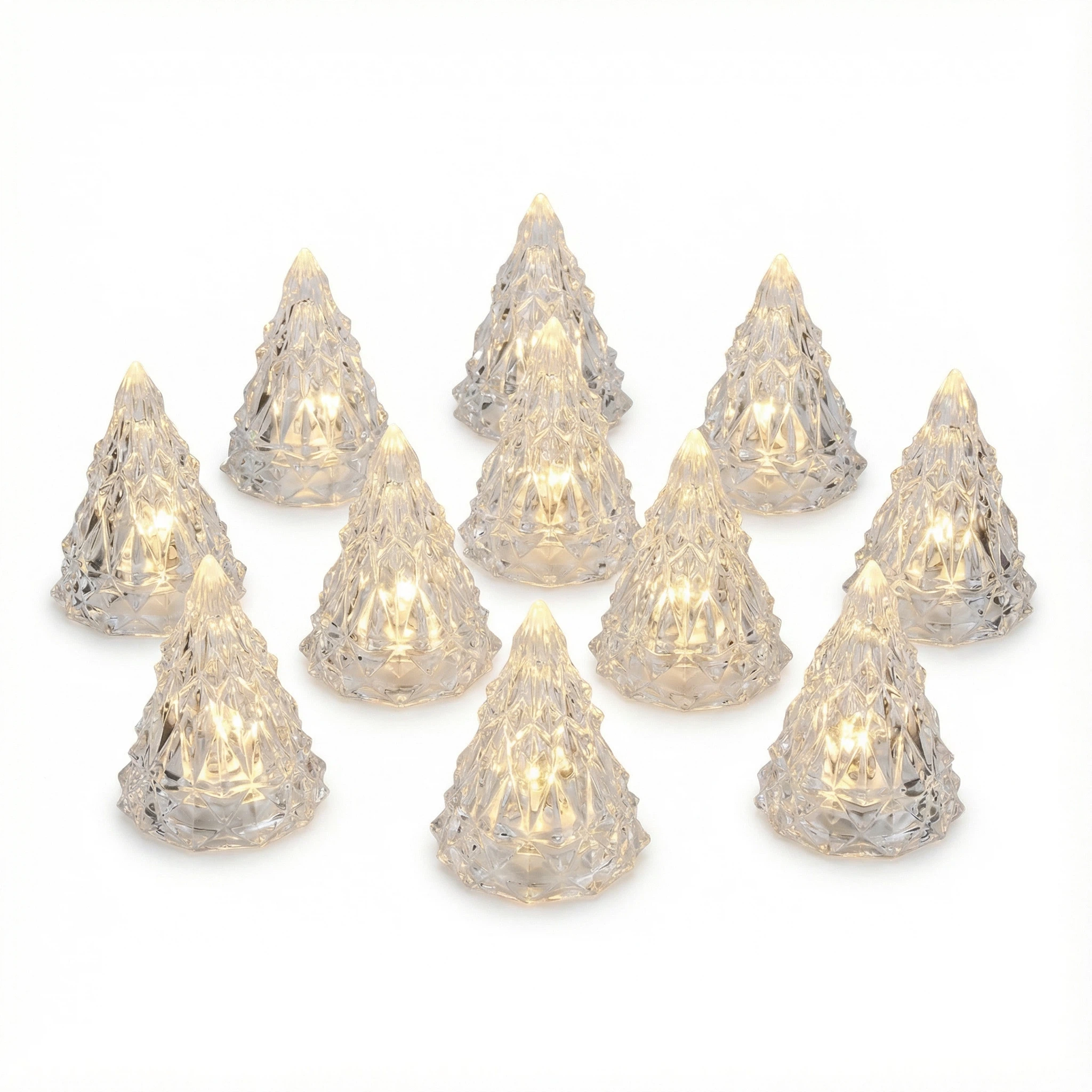 Christmas Mini LED Tree Light – Crystal Style (6.5×8.5 cm, Battery Included)