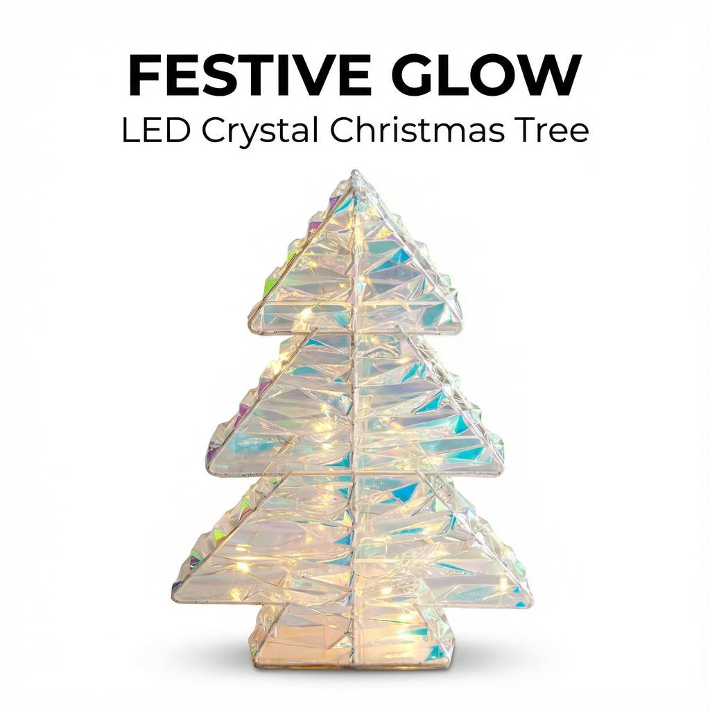 LED Crystal Christmas Tree Table Decoration with Timer