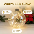 Christmas LED Glass Ball – 10 LEDs (12 cm, Battery Not Included)