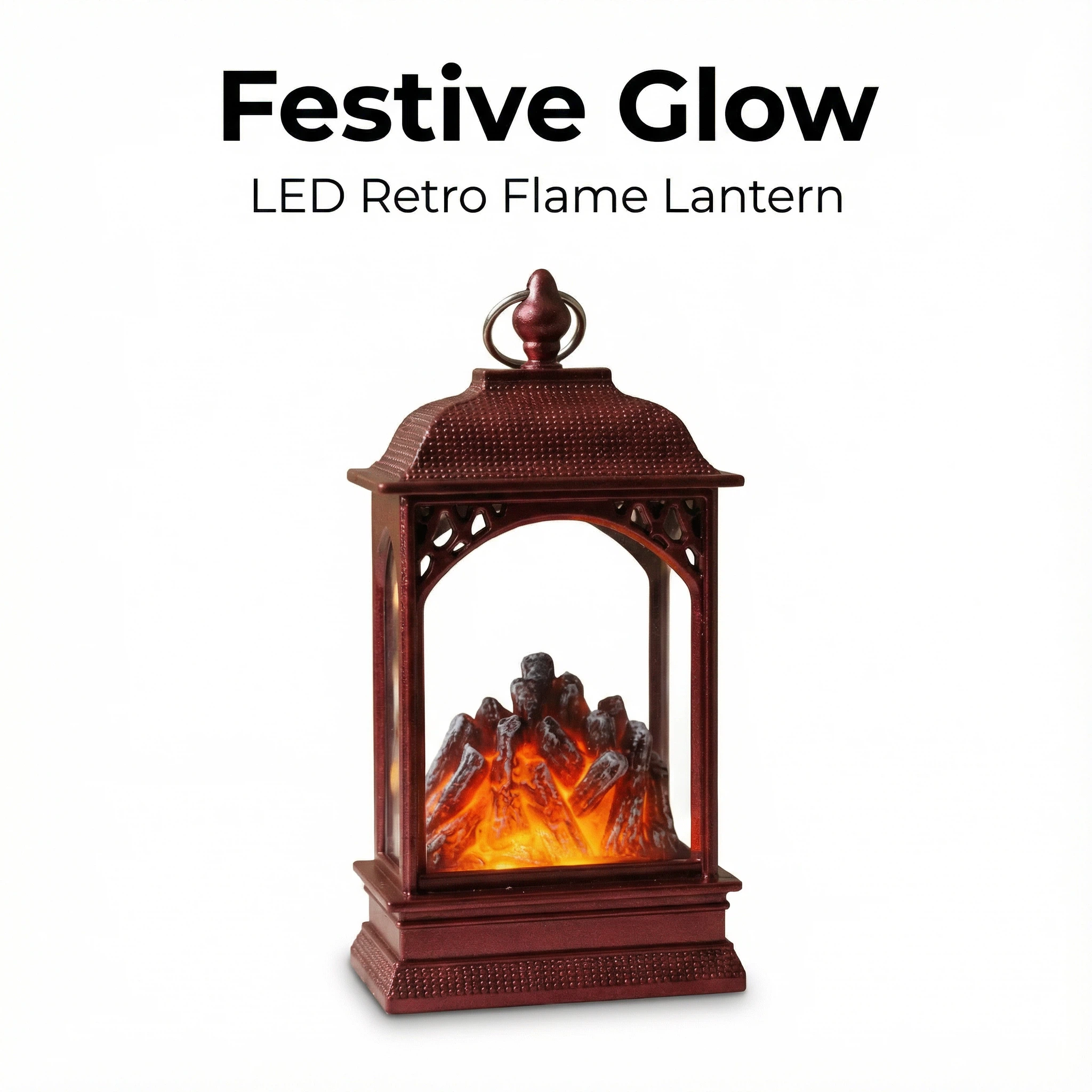 Christmas LED Lantern with Flame Effect – 2 LEDs (Battery Included)